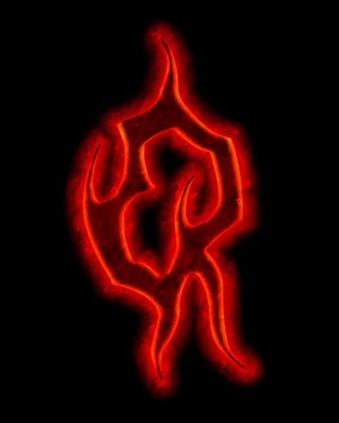 Devil fire font - letter Q — Stock Photo, Image