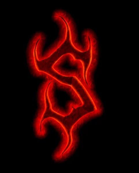 Şeytan ateşi font - s harfi — Stok fotoğraf