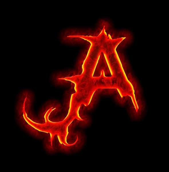 Gothic fire font - letter A Royalty Free Stock Photos