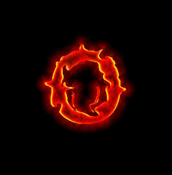 Gothic fire font - letter O Stock Picture
