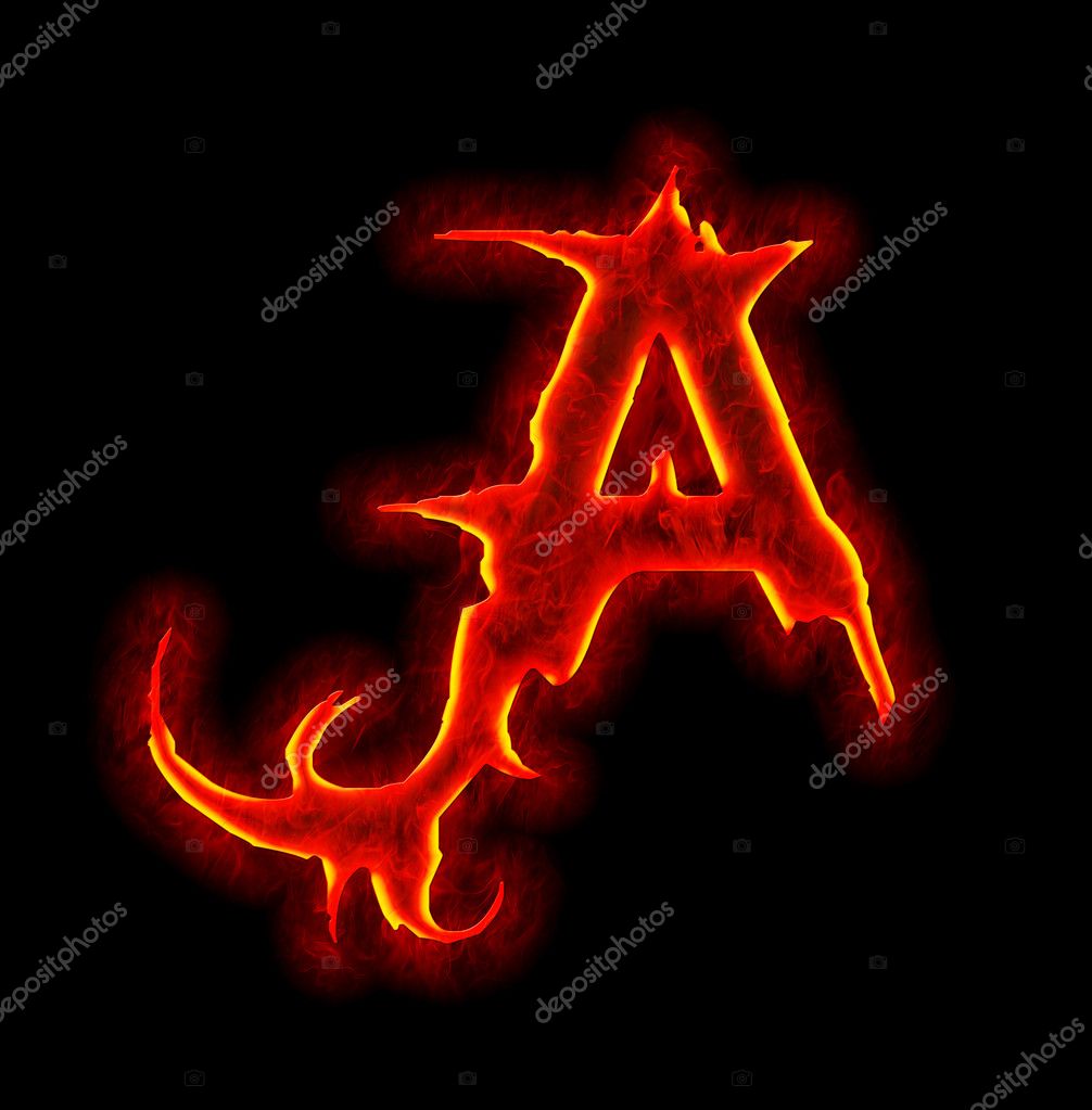 Gothic fire font - letter A Stock Photo by ©silverkblack 1434737