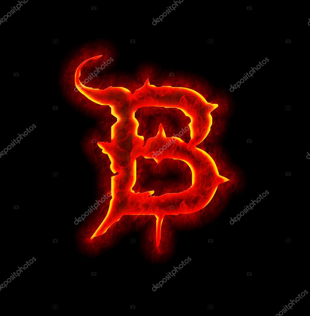 Gothic fire font - letter B Stock Photo by ©silverkblack 1434752