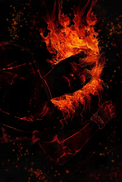 Vrouwen duivel in brand — Stockfoto