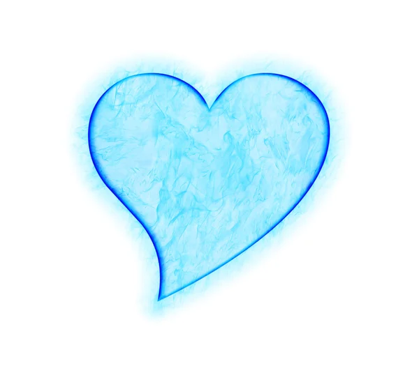 Símbolo de coração azul isolado no branco — Fotografia de Stock