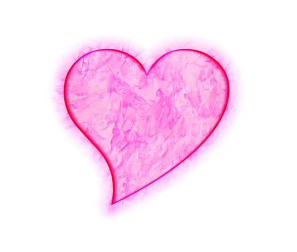 Izolované na bílém symbol růžové srdce — Stock fotografie