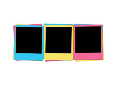 Blank Photos in Birthday Colors clipart