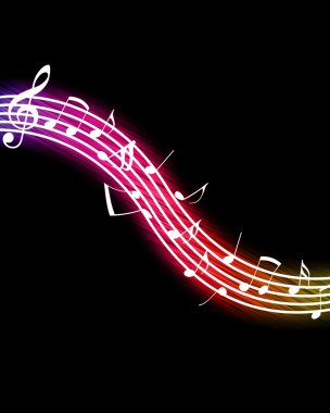 Glowing Music Notes clipart