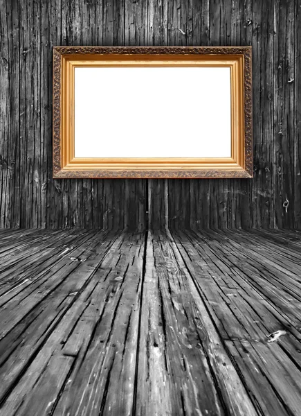 Marco Vintage en habitación de madera — Foto de Stock