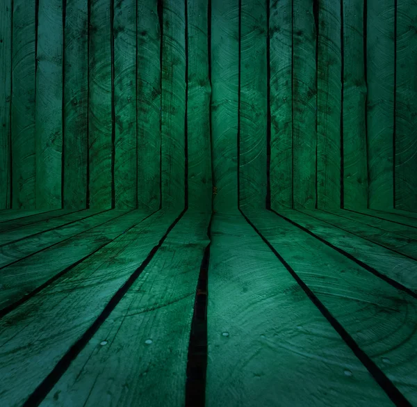Dark-Green Wood Room — Stock Photo, Image