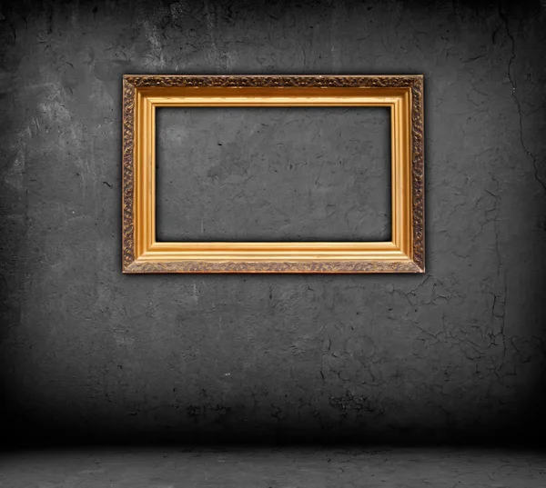Blank Frame in Empty Gray Room — Stock Photo, Image
