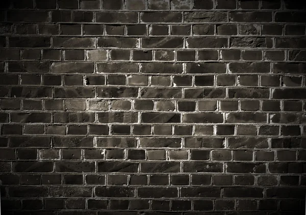Tmavá cihlová zeď — Stock fotografie