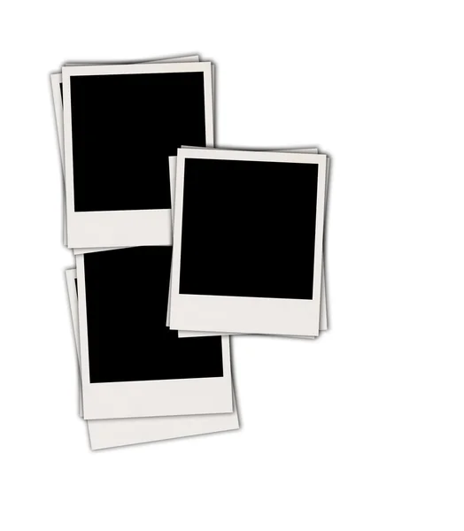 三个空照片白い背景で隔離 5 空白ポラロイド — 图库照片