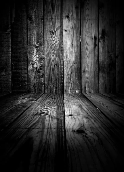 Chambre en bois sombre — Photo