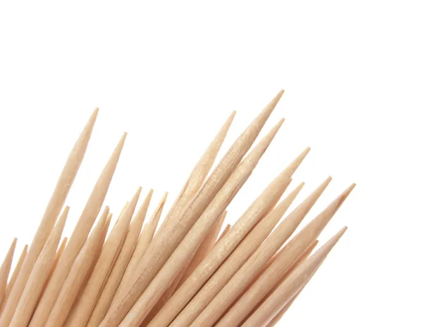 Wood Toothpicks Isolated on White — Stock Photo, Image