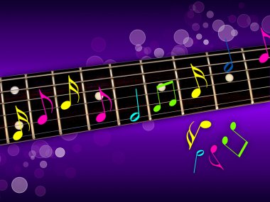 Music Notes on Guitar Neck clipart