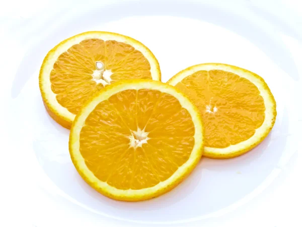 Sulu portakal dilimleri — Stok fotoğraf