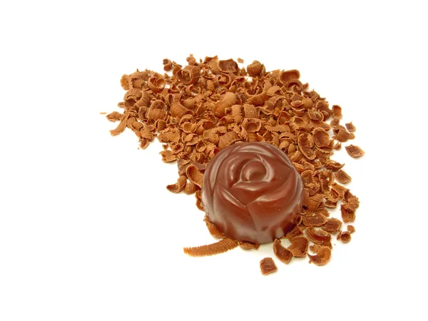 Bonbons in Schokoladenstücken — Stockfoto
