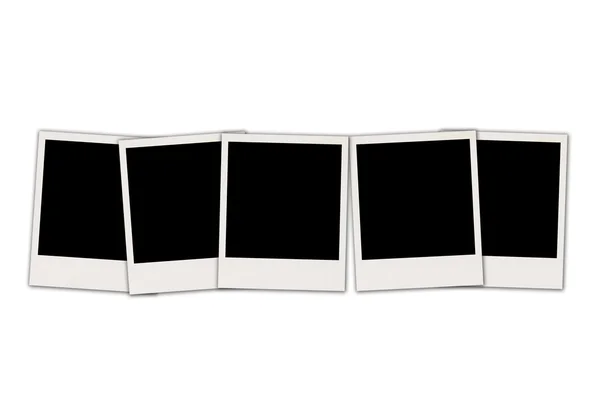Cinco polaroids en blanco — Foto de Stock