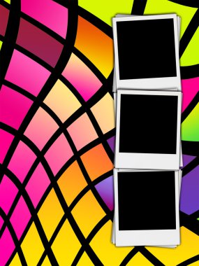 Three Photos on Disco Background clipart