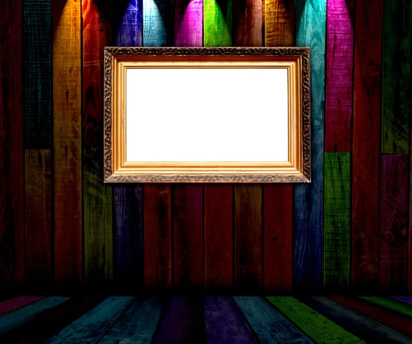 Blank Frame in Dark Empty Room — Stock Photo, Image