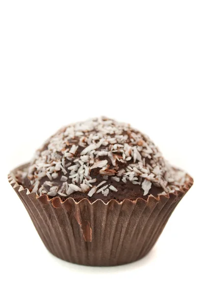 Čokoládový muffin s kokosové chipsy — Stock fotografie