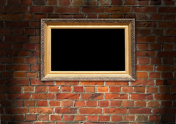 Marco de imagen en la pared de ladrillo — Foto de Stock