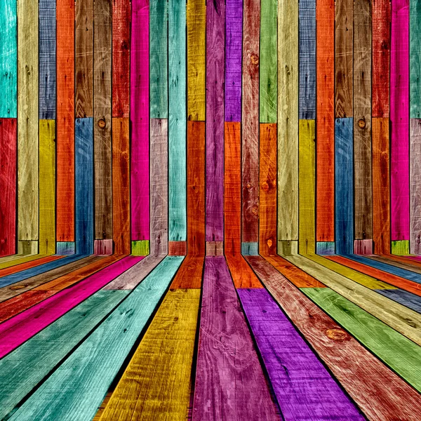 Mångfärgat trä rum — Stockfoto