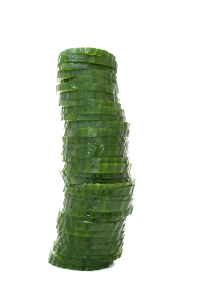 Högen av gurka skivor — Stockfoto