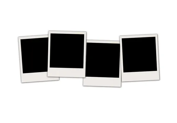 在白色背景上的四个空白照片 — 图库照片