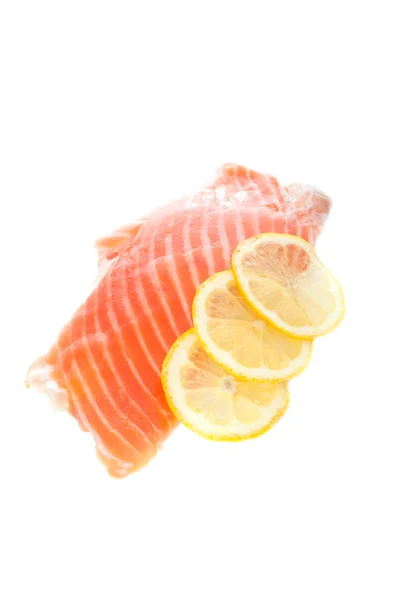 Salmon with Lemon Slices — Stock Photo, Image