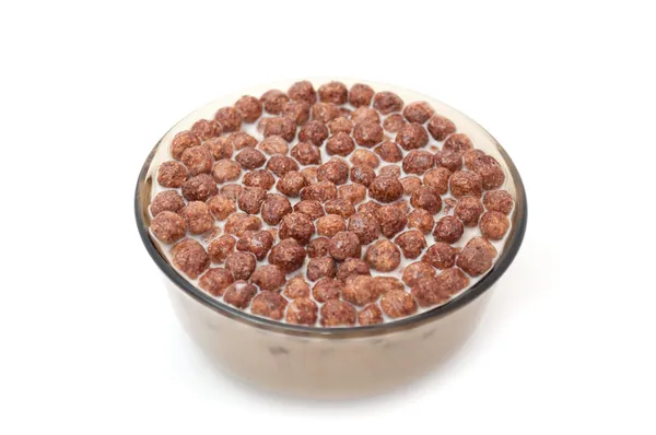 Tigela com bolas de chocolate e leite — Fotografia de Stock
