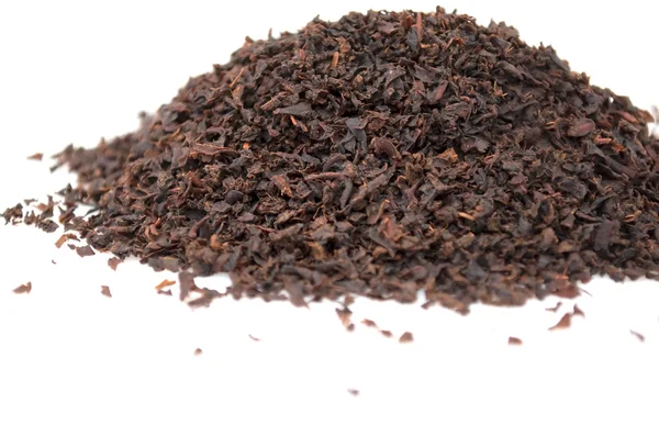 Stapel van zwarte thee — Stockfoto