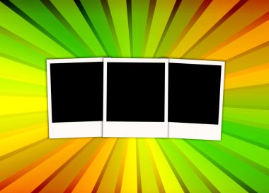 Three Blank Photos on Bright Background clipart