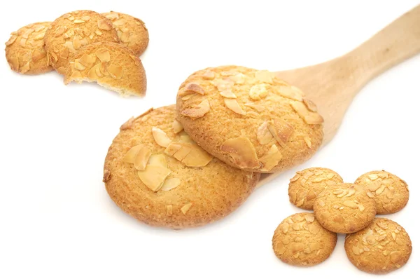 Ensemble de biscuits aux copeaux d'amande — Photo