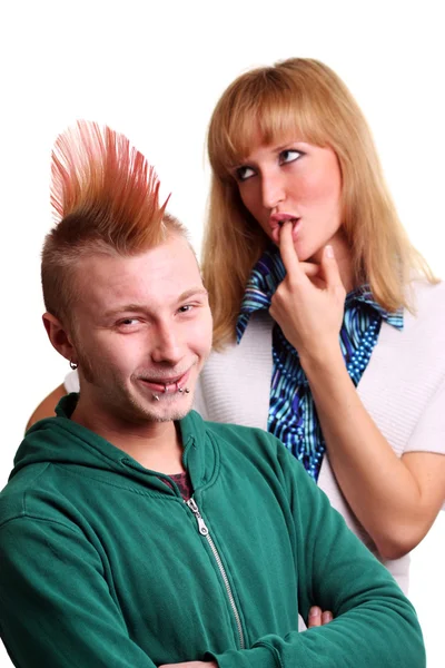 Punk ve sarışın genç kadın — Stok fotoğraf