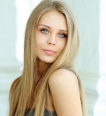 Beautiful blonde young woman clipart