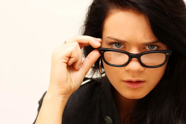 Kvinde i briller - Stock-foto