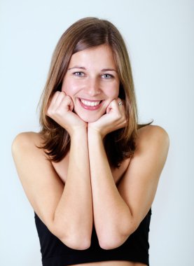 Young happy smiling woman clipart