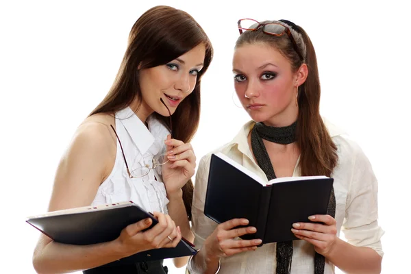 Two young women reading books — Stock Photo, Image