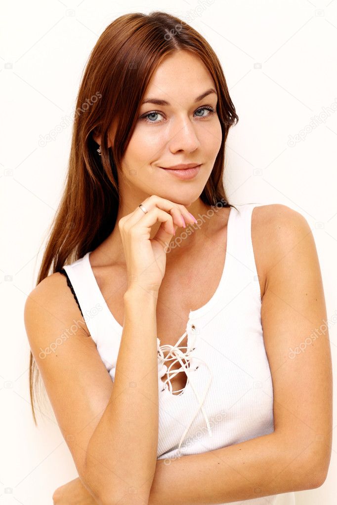 Closeup portrait of an attractive woman