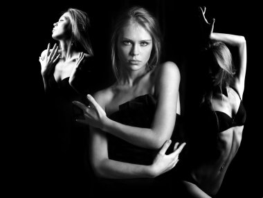 Genç şehvetli kadın moda fotoğrafı