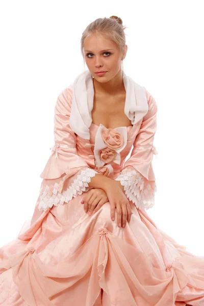 Κοπελα με ροζ φόρεμα — Φωτογραφία Αρχείου