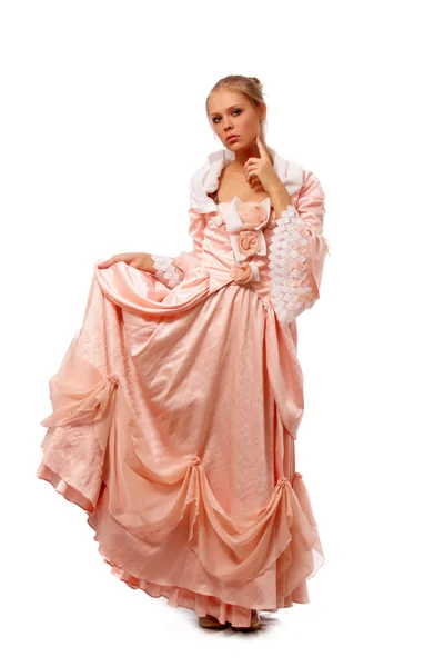 Леди в розовом платье — стоковое фото