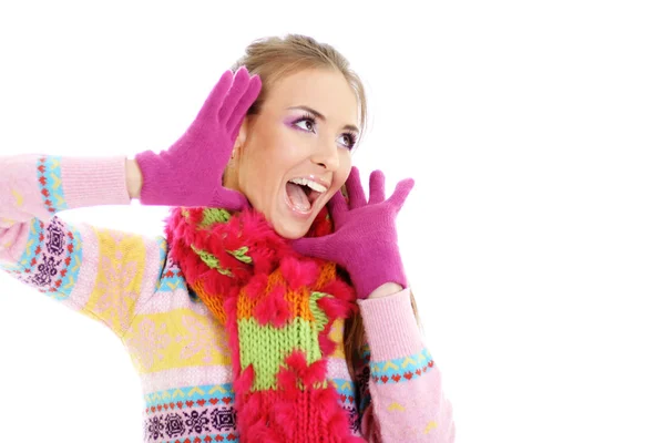 Winter happy young woman — Stock Photo, Image