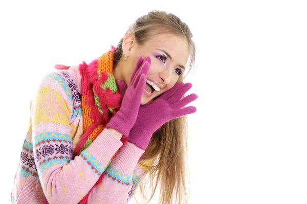 Winter happy young woman — Stock Photo, Image