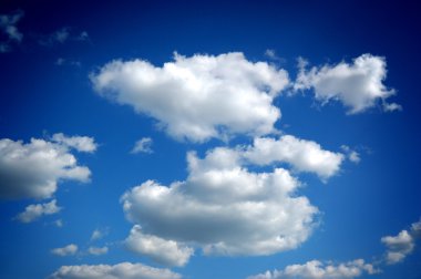 White clouds are in blue sky clipart