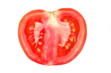 Beyaz arkaplanda kırmızı domates