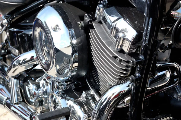 Chrome-plated engine of motorcycle — Stock Photo, Image