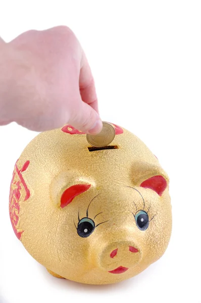 Yellow money-box — Stock Photo, Image