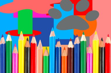 Many crayons clipart